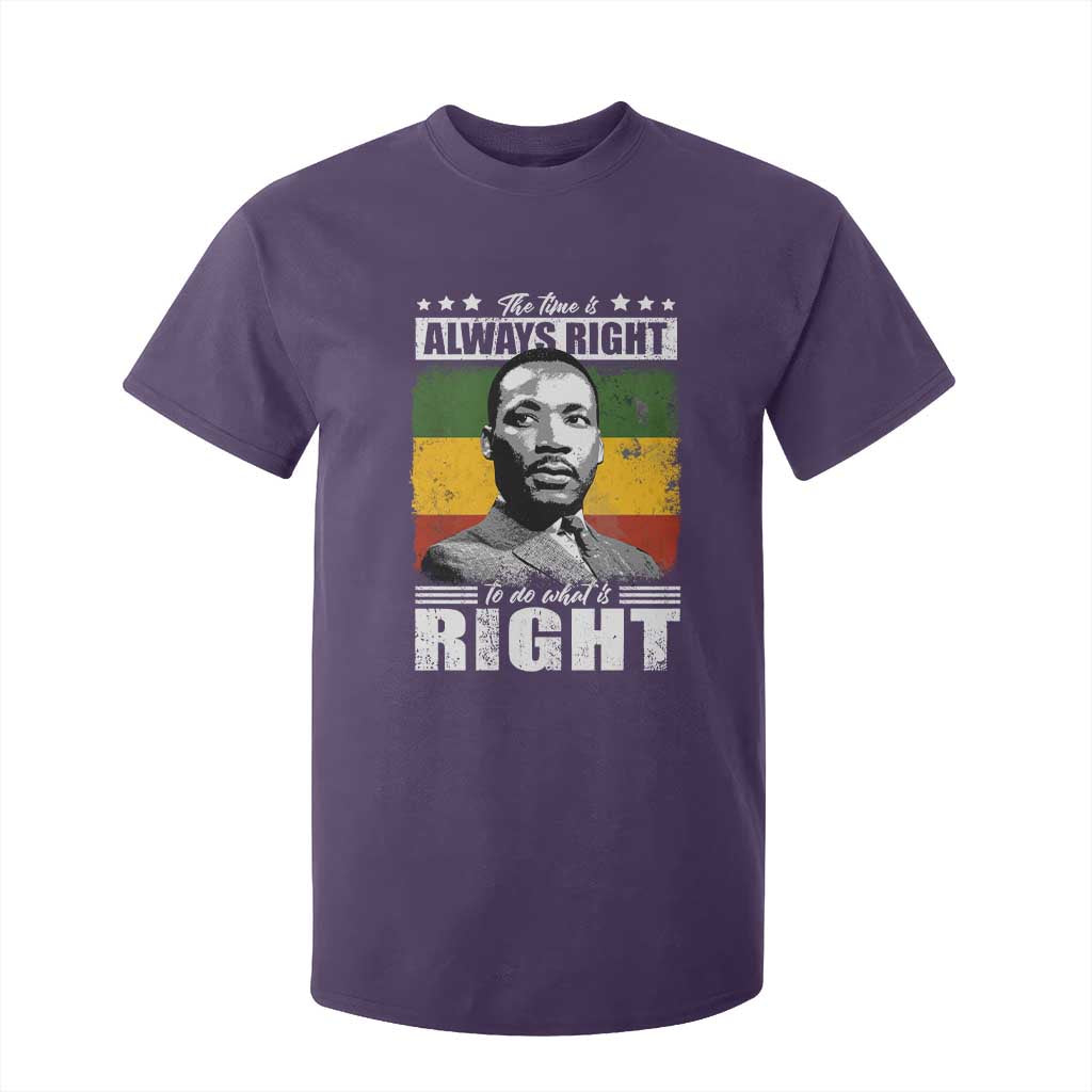 Martin Luther King Jr. T Shirt For Kid The Time Is Always Right To Do What Is Right MLK Black Month TS10 Purple Print Your Wear