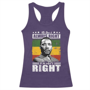 Martin Luther King Jr. Racerback Tank Top The Time Is Always Right To Do What Is Right MLK Black Month TS10 Purple Print Your Wear