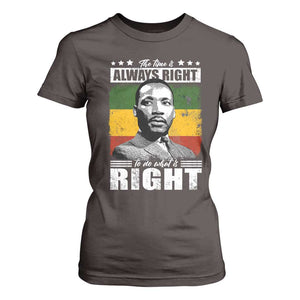 Martin Luther King Jr. T Shirt For Women The Time Is Always Right To Do What Is Right MLK Black Month TS10 Dark Chocolate Print Your Wear