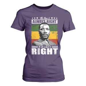 Martin Luther King Jr. T Shirt For Women The Time Is Always Right To Do What Is Right MLK Black Month TS10 Purple Print Your Wear