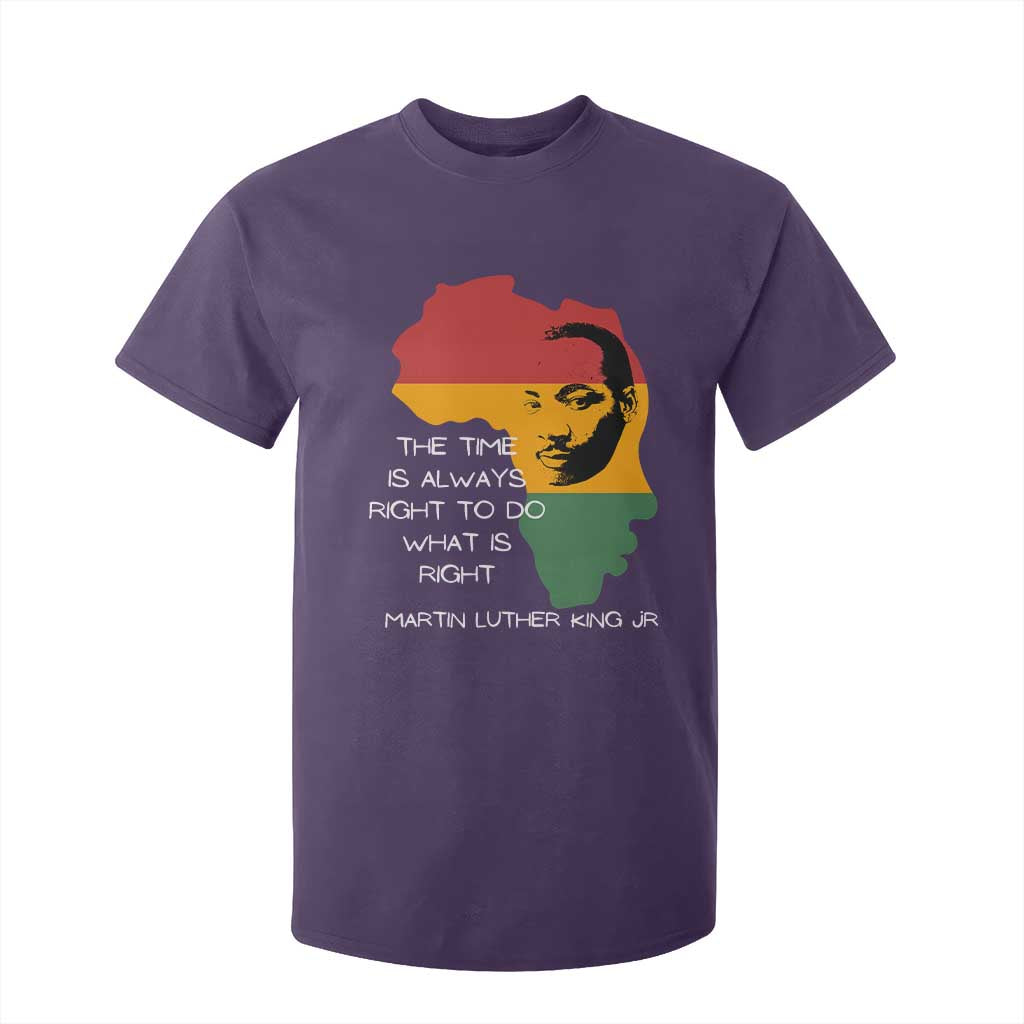Martin Luther King Jr. T Shirt For Kid The Time Is Always Right To Do What Is Right MLK African Map TS10 Purple Print Your Wear