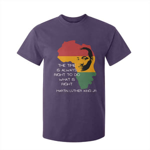 Martin Luther King Jr. T Shirt For Kid The Time Is Always Right To Do What Is Right MLK African Map TS10 Purple Print Your Wear