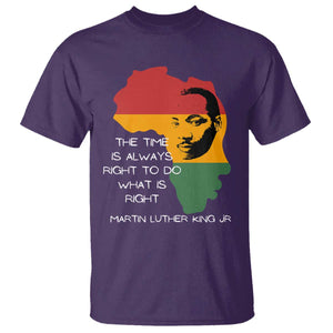 Martin Luther King Jr. T Shirt The Time Is Always Right To Do What Is Right MLK African Map TS10 Purple Print Your Wear