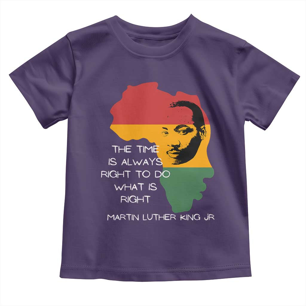 Martin Luther King Jr. Toddler T Shirt The Time Is Always Right To Do What Is Right MLK African Map TS10 Purple Print Your Wear