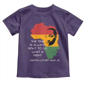Martin Luther King Jr. Toddler T Shirt The Time Is Always Right To Do What Is Right MLK African Map TS10 Purple Print Your Wear