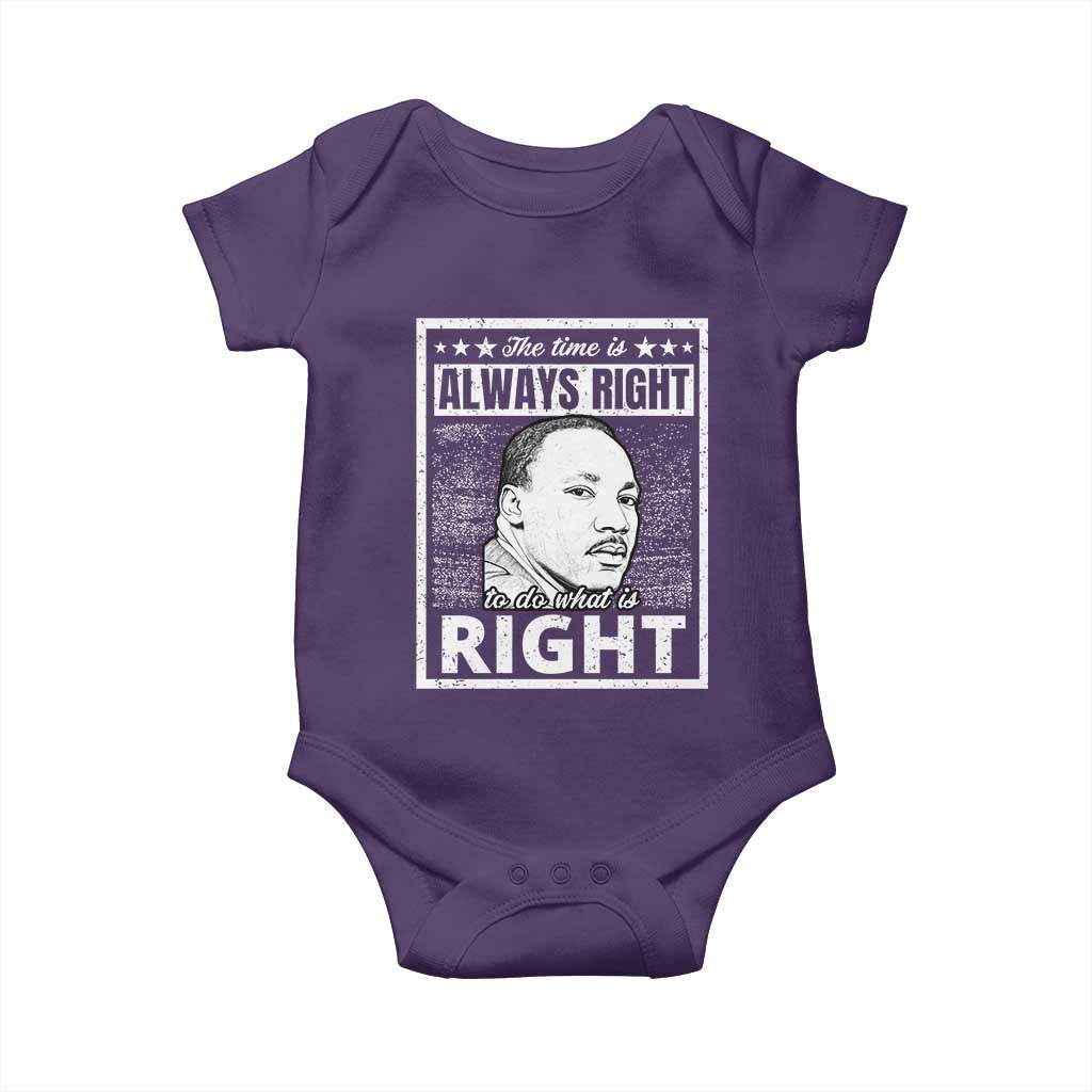Martin Luther King Jr. Baby Onesie The Time Is Always Right To Do What Is Right TS10 Purple Print Your Wear