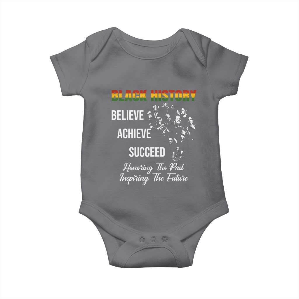 Honoring Past Inspiring Future Black History Month Baby Onesie TS10 Charcoal Print Your Wear