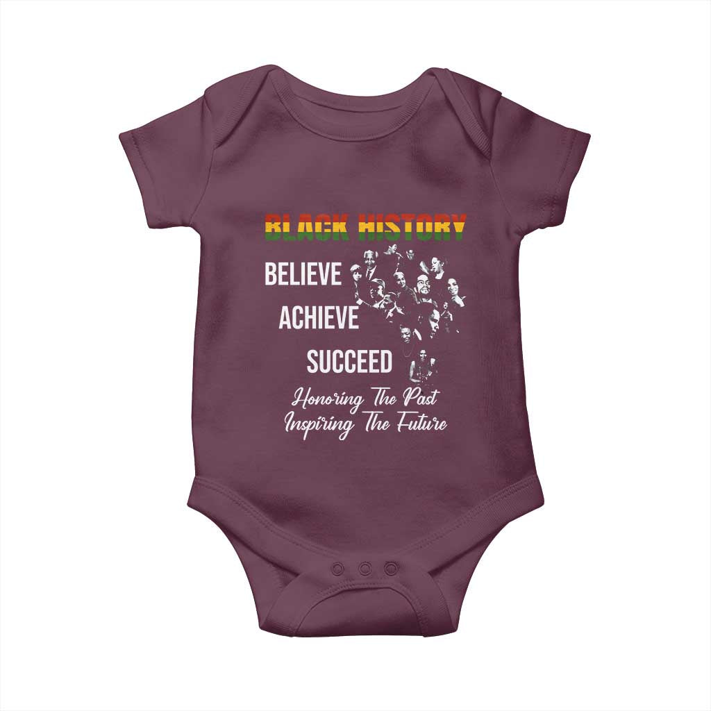 Honoring Past Inspiring Future Black History Month Baby Onesie TS10 Maroon Print Your Wear