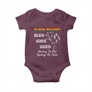 Honoring Past Inspiring Future Black History Month Baby Onesie TS10 Maroon Print Your Wear