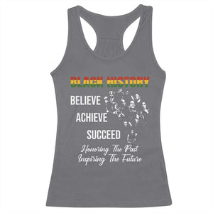 Honoring Past Inspiring Future Black History Month Racerback Tank Top TS10 Charcoal Print Your Wear