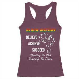 Honoring Past Inspiring Future Black History Month Racerback Tank Top TS10 Maroon Print Your Wear