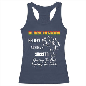 Honoring Past Inspiring Future Black History Month Racerback Tank Top TS10 Navy Print Your Wear