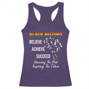 Honoring Past Inspiring Future Black History Month Racerback Tank Top TS10 Purple Print Your Wear