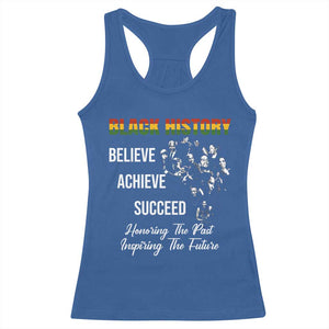 Honoring Past Inspiring Future Black History Month Racerback Tank Top TS10 Royal Blue Print Your Wear