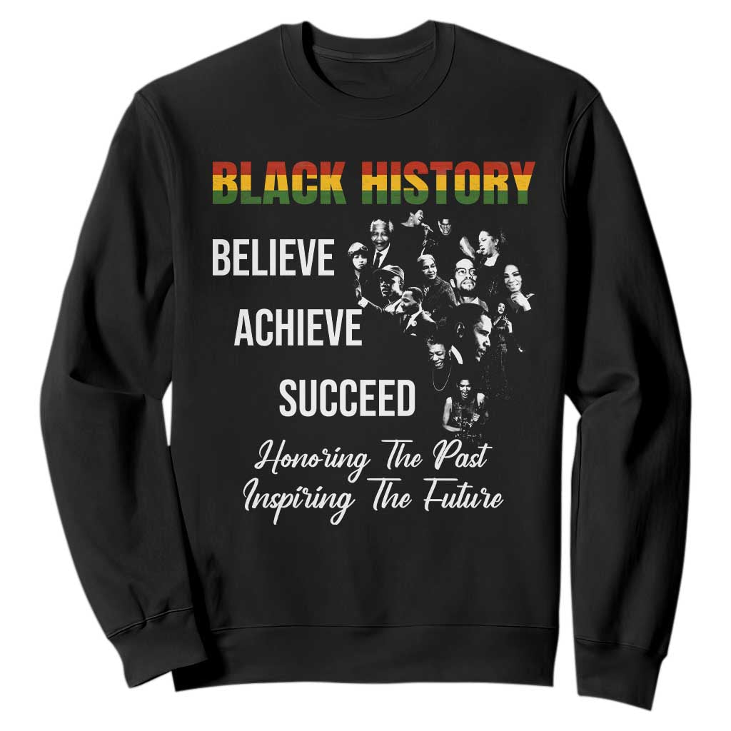 Honoring Past Inspiring Future Black History Month Sweatshirt TS10 Black Print Your Wear