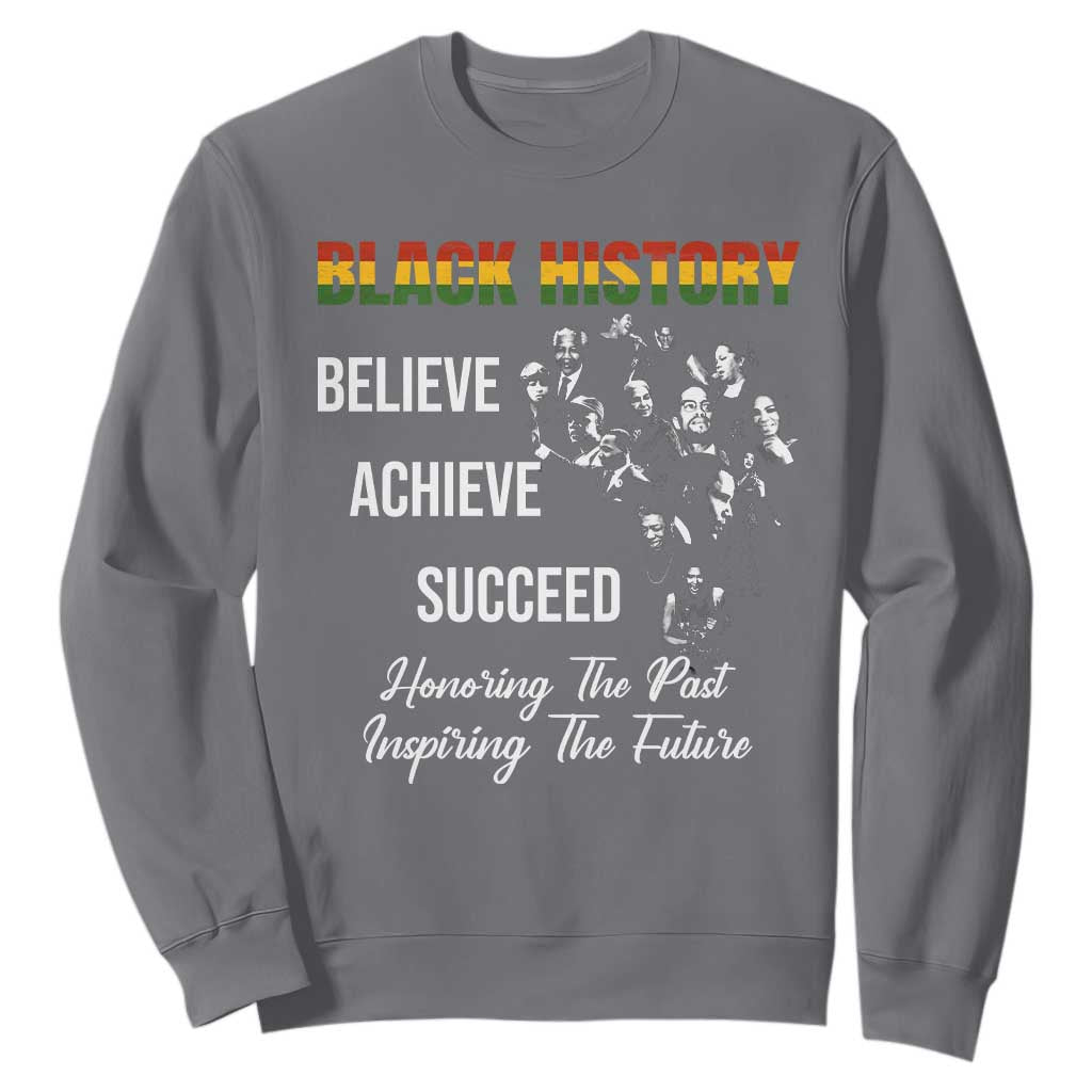 Honoring Past Inspiring Future Black History Month Sweatshirt TS10 Charcoal Print Your Wear