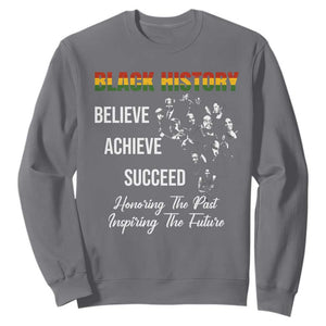 Honoring Past Inspiring Future Black History Month Sweatshirt TS10 Charcoal Print Your Wear