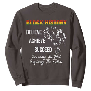 Honoring Past Inspiring Future Black History Month Sweatshirt TS10 Dark Chocolate Print Your Wear