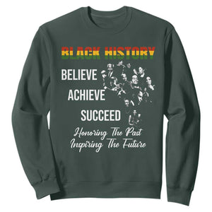 Honoring Past Inspiring Future Black History Month Sweatshirt TS10 Dark Forest Green Print Your Wear