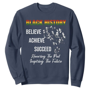 Honoring Past Inspiring Future Black History Month Sweatshirt TS10 Navy Print Your Wear