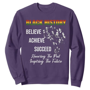 Honoring Past Inspiring Future Black History Month Sweatshirt TS10 Purple Print Your Wear