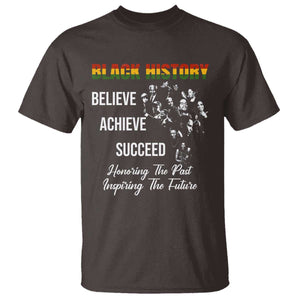 Honoring Past Inspiring Future Black History Month T Shirt TS10 Dark Chocolate Print Your Wear