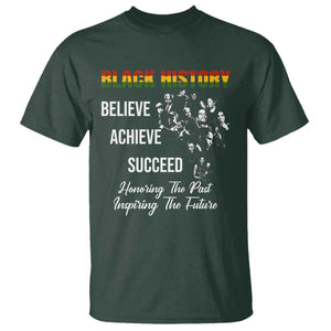 Honoring Past Inspiring Future Black History Month T Shirt TS10 Dark Forest Green Print Your Wear