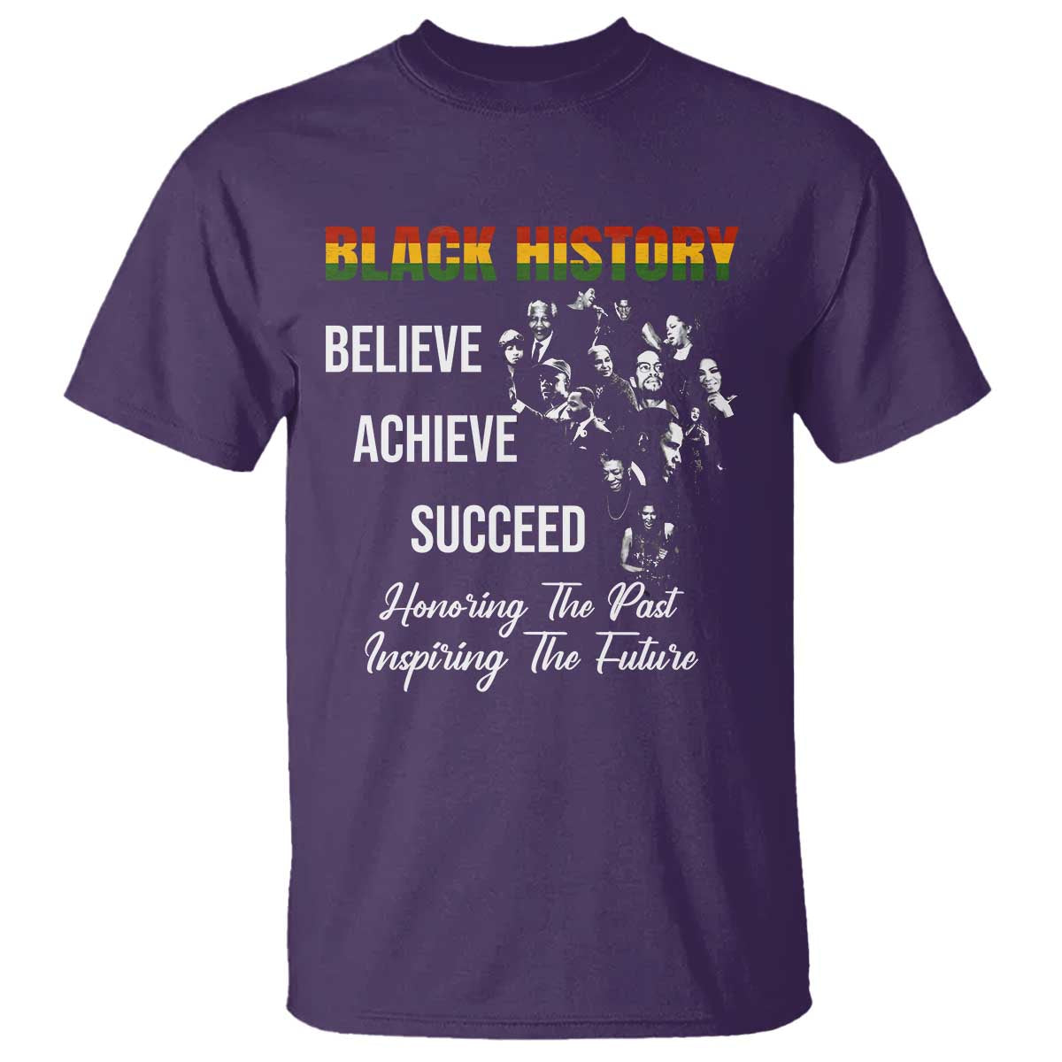 Honoring Past Inspiring Future Black History Month T Shirt TS10 Purple Print Your Wear