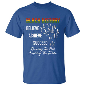Honoring Past Inspiring Future Black History Month T Shirt TS10 Royal Blue Print Your Wear