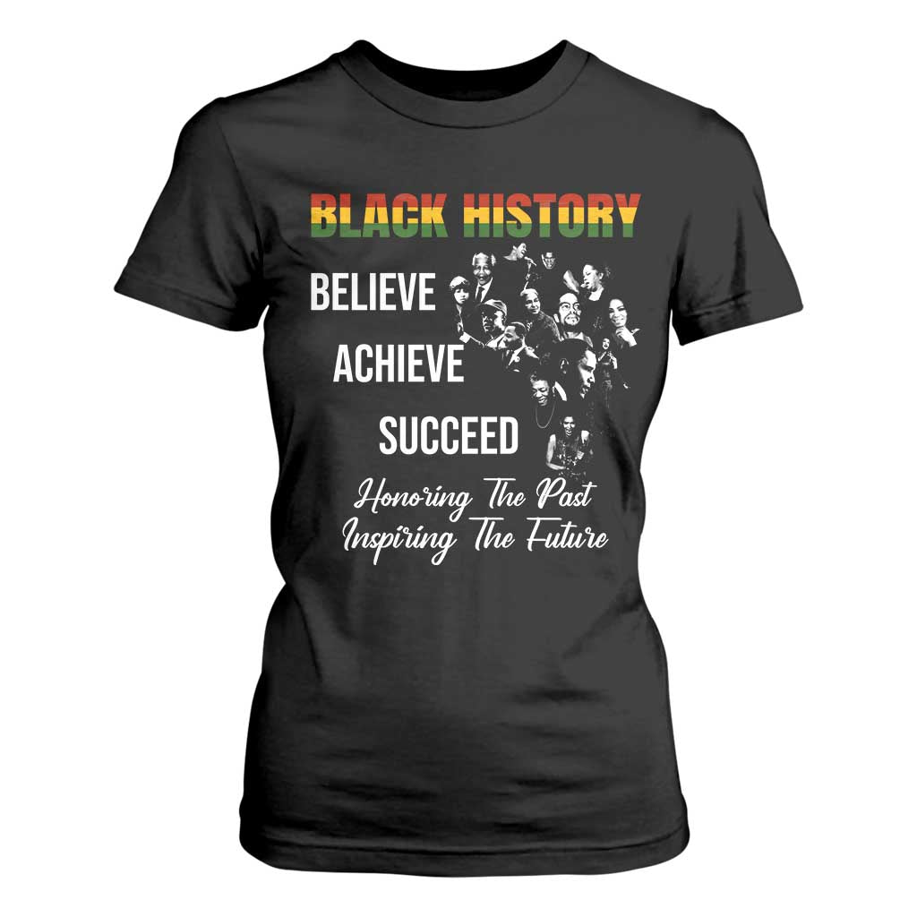 Honoring Past Inspiring Future Black History Month T Shirt For Women TS10 Black Print Your Wear
