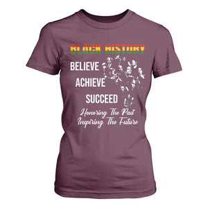 Honoring Past Inspiring Future Black History Month T Shirt For Women TS10 Maroon Print Your Wear