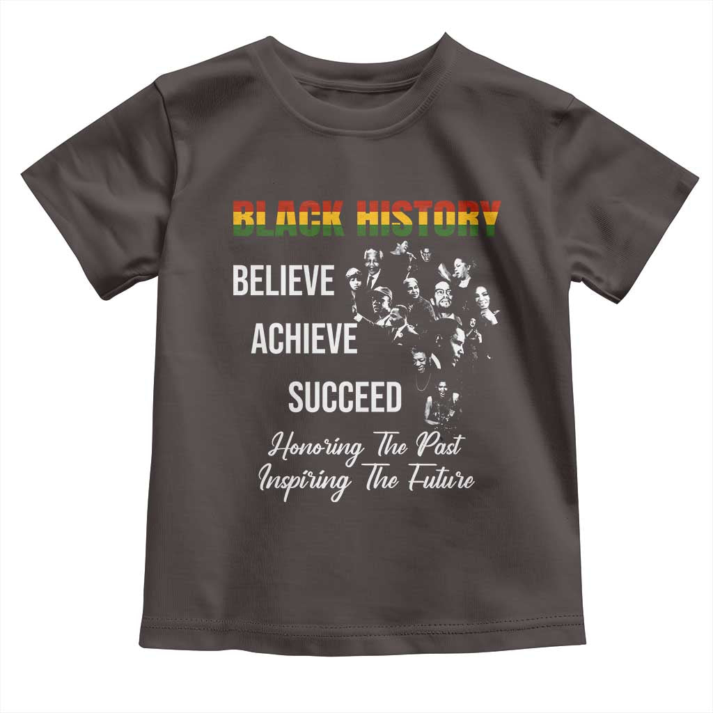 Honoring Past Inspiring Future Black History Month Toddler T Shirt TS10 Dark Chocolate Print Your Wear