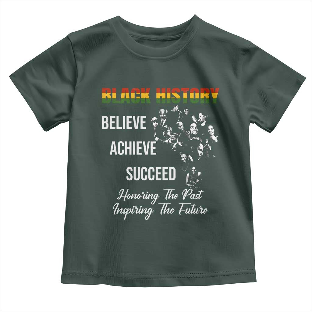 Honoring Past Inspiring Future Black History Month Toddler T Shirt TS10 Dark Forest Green Print Your Wear
