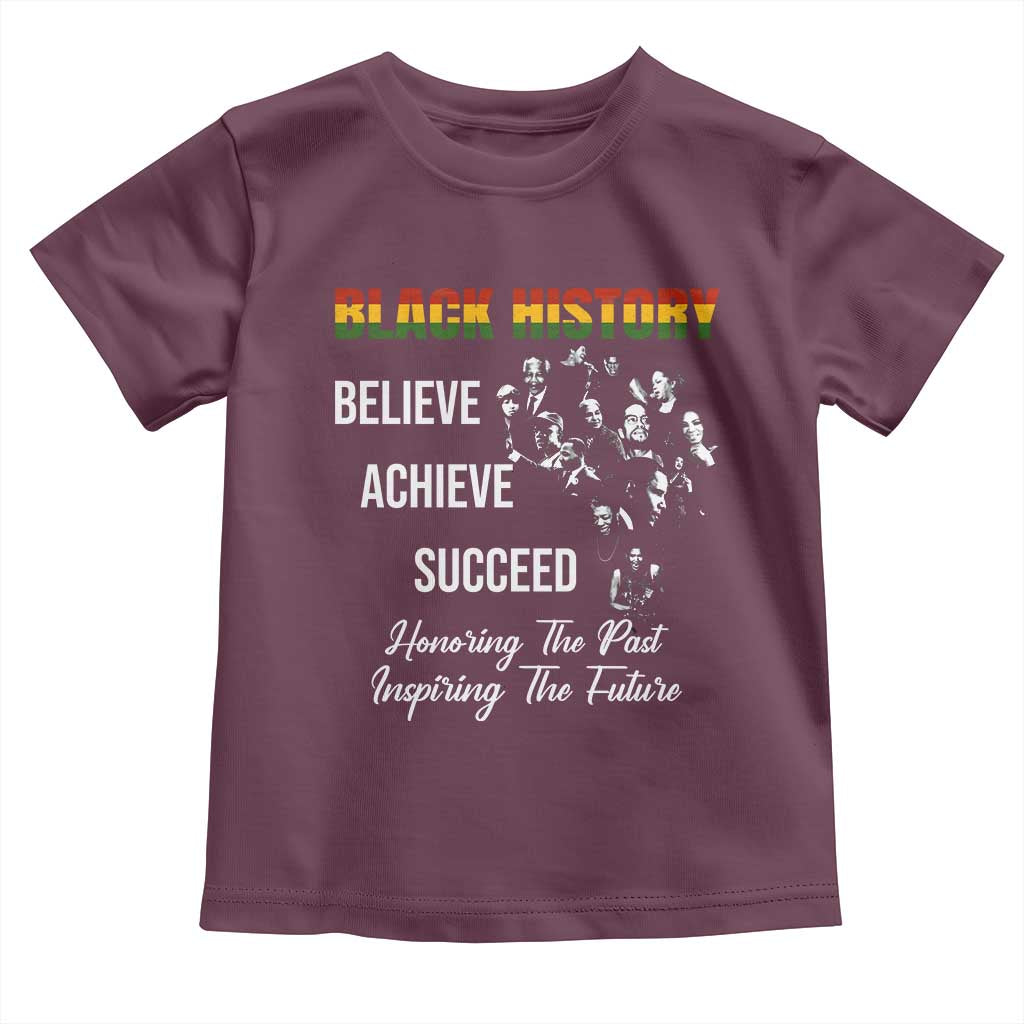 Honoring Past Inspiring Future Black History Month Toddler T Shirt TS10 Maroon Print Your Wear