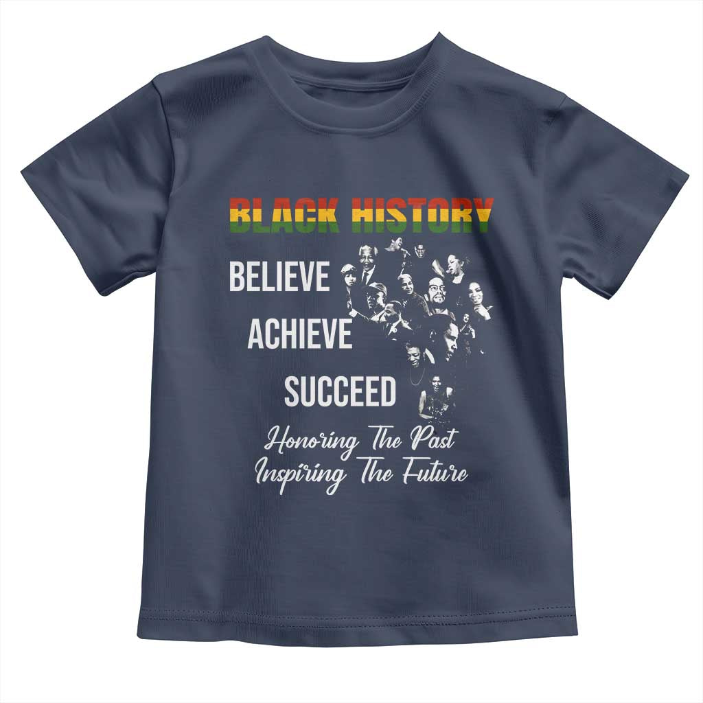 Honoring Past Inspiring Future Black History Month Toddler T Shirt TS10 Navy Print Your Wear