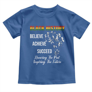 Honoring Past Inspiring Future Black History Month Toddler T Shirt TS10 Royal Blue Print Your Wear