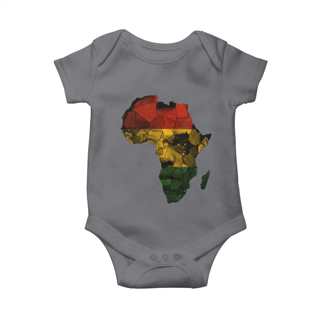 Black History Month Baby Onesie Pan African Africa Map Black Pride TS10 Charcoal Print Your Wear