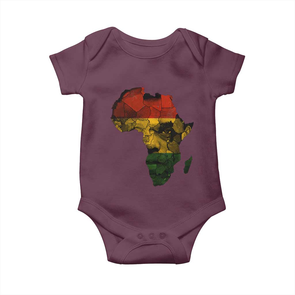 Black History Month Baby Onesie Pan African Africa Map Black Pride TS10 Maroon Print Your Wear