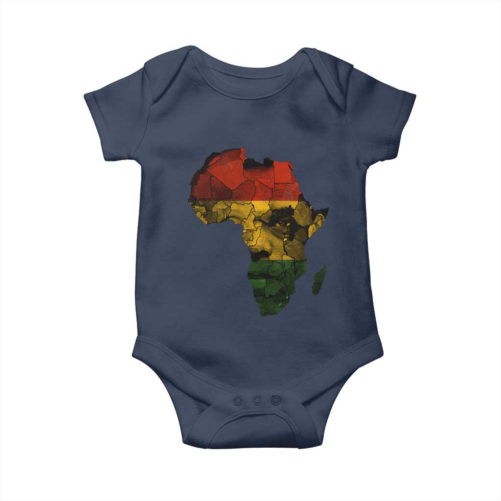Black History Month Baby Onesie Pan African Africa Map Black Pride TS10 Navy Print Your Wear