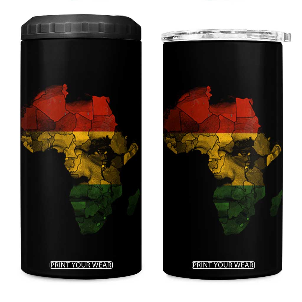 Black History Month 4 in 1 Can Cooler Tumbler Pan African Africa Map Black Pride TS10 One Size: 16 oz Black Print Your Wear
