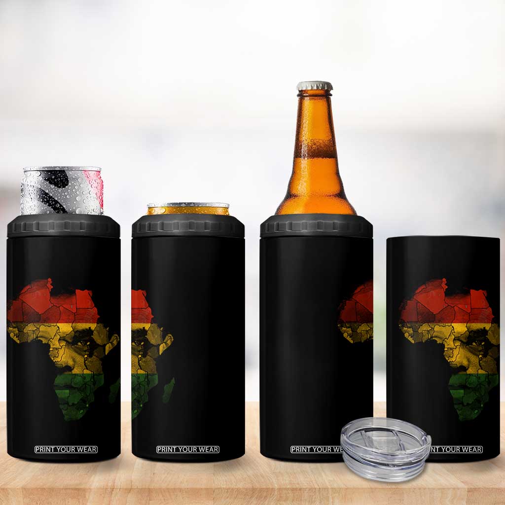 Black History Month 4 in 1 Can Cooler Tumbler Pan African Africa Map Black Pride TS10 Print Your Wear