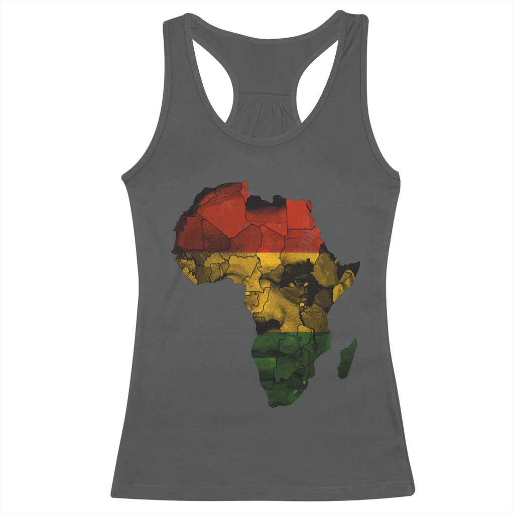 Black History Month Racerback Tank Top Pan African Africa Map Black Pride TS10 Dark Heather Print Your Wear