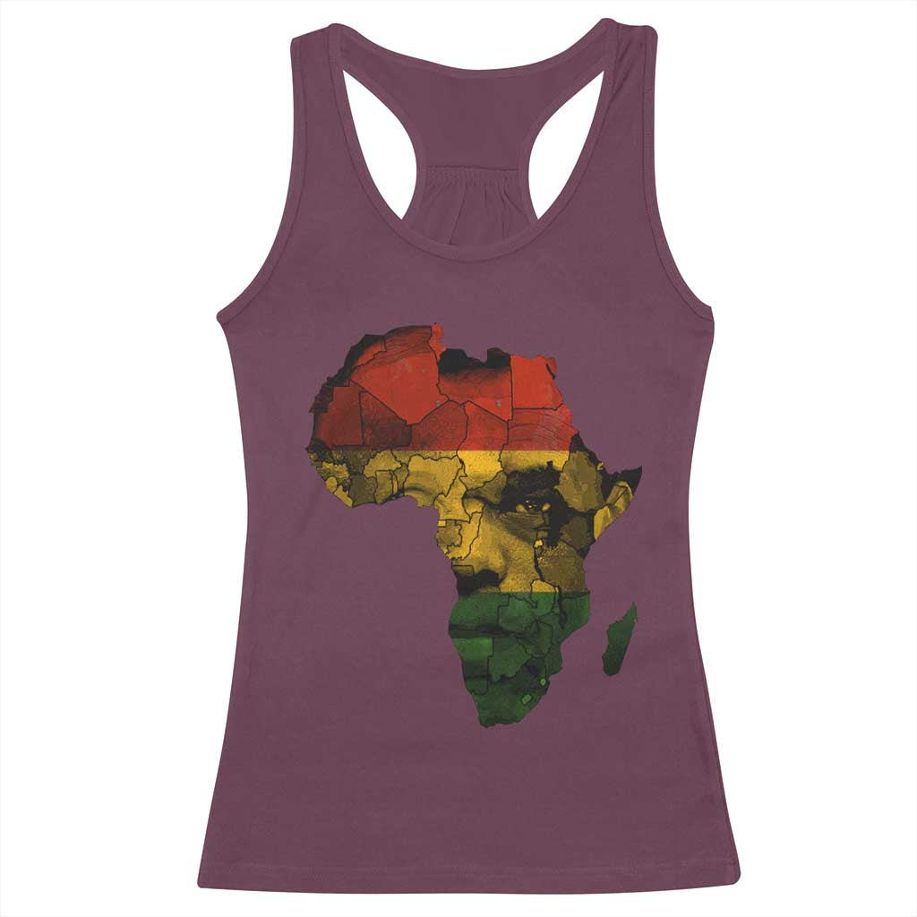 Black History Month Racerback Tank Top Pan African Africa Map Black Pride TS10 Maroon Print Your Wear
