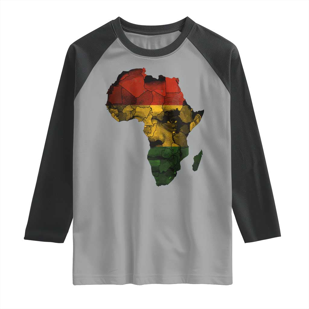Black History Month Raglan Shirt Pan African Africa Map Black Pride TS10 Sport Gray Black Print Your Wear