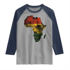 Black History Month Raglan Shirt Pan African Africa Map Black Pride TS10 Sport Gray Navy Print Your Wear
