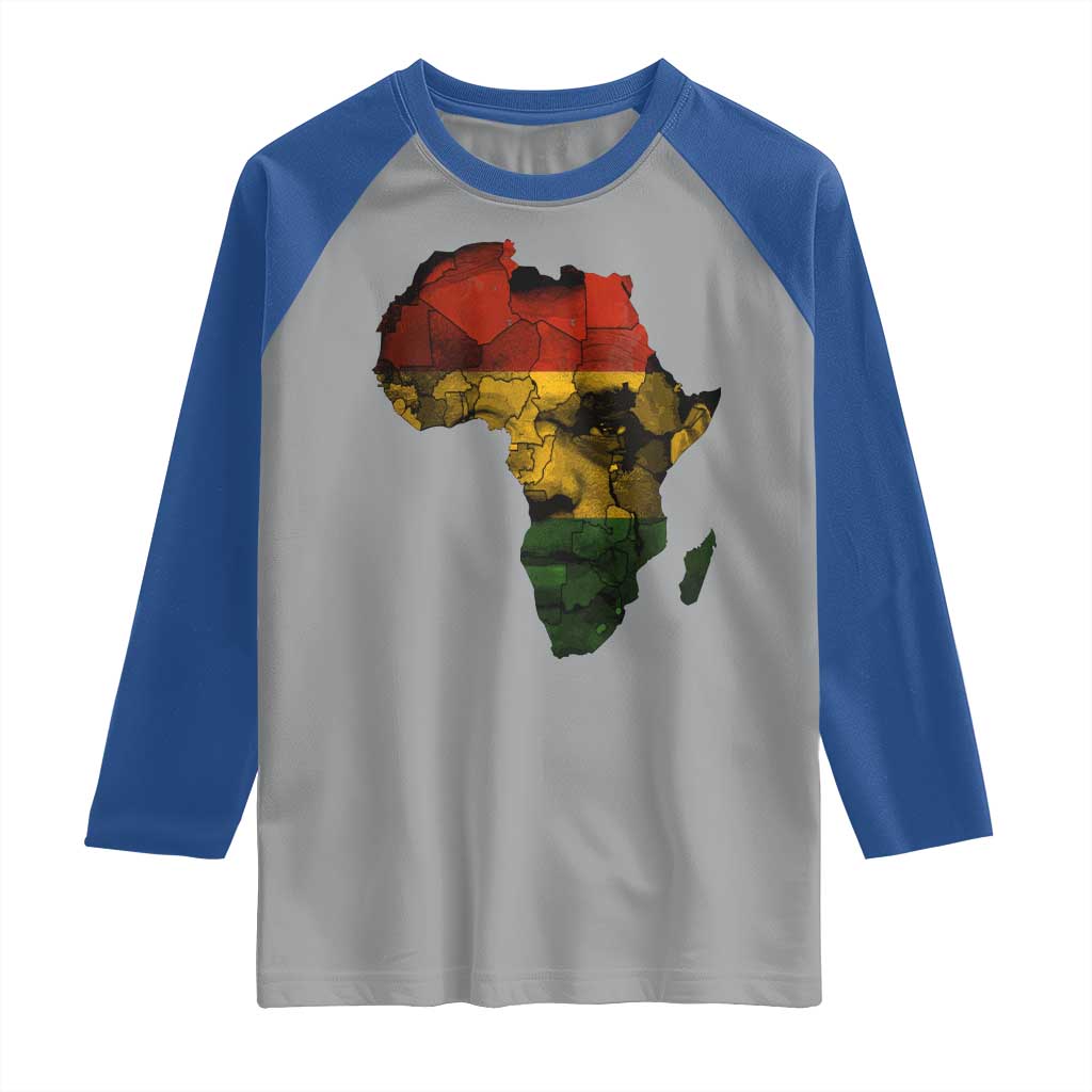 Black History Month Raglan Shirt Pan African Africa Map Black Pride TS10 Sport Gray Royal Print Your Wear
