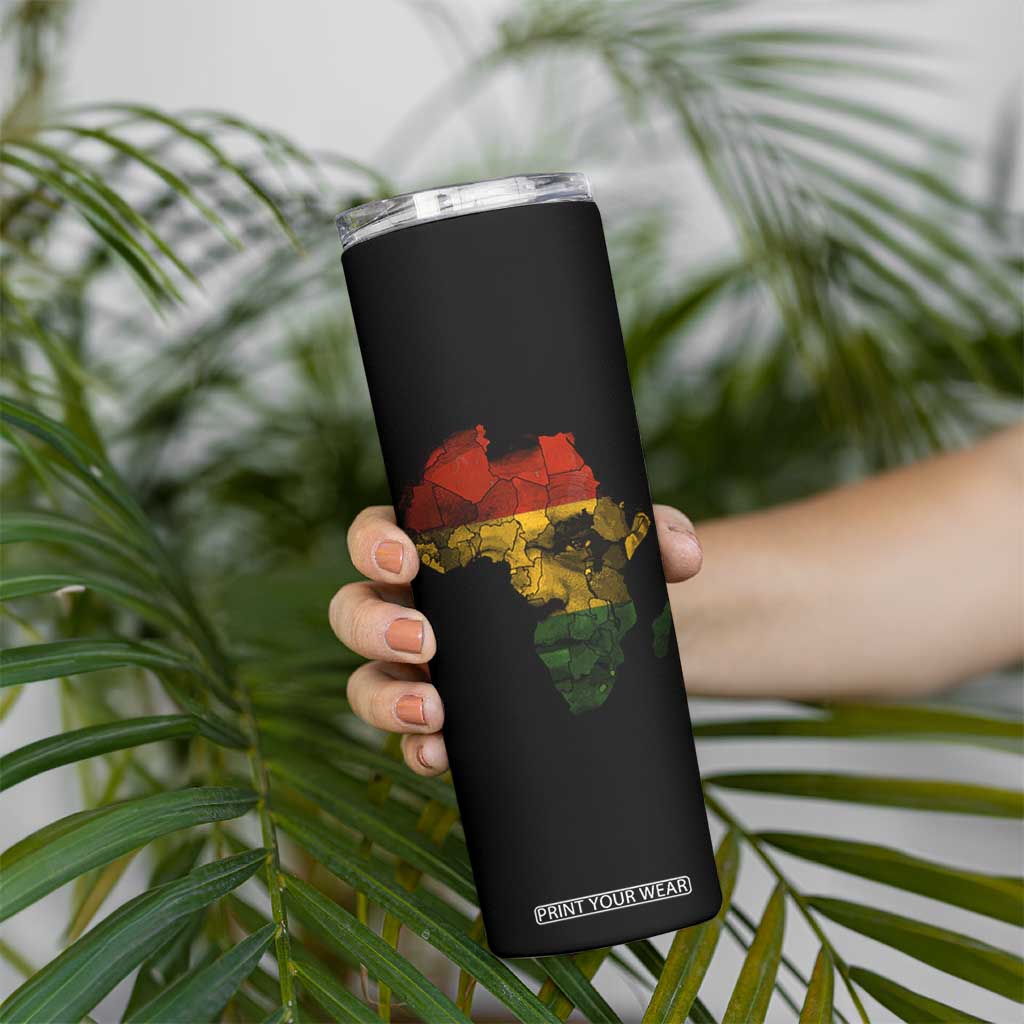 Black History Month Skinny Tumbler Pan African Africa Map Black Pride TS10 Print Your Wear