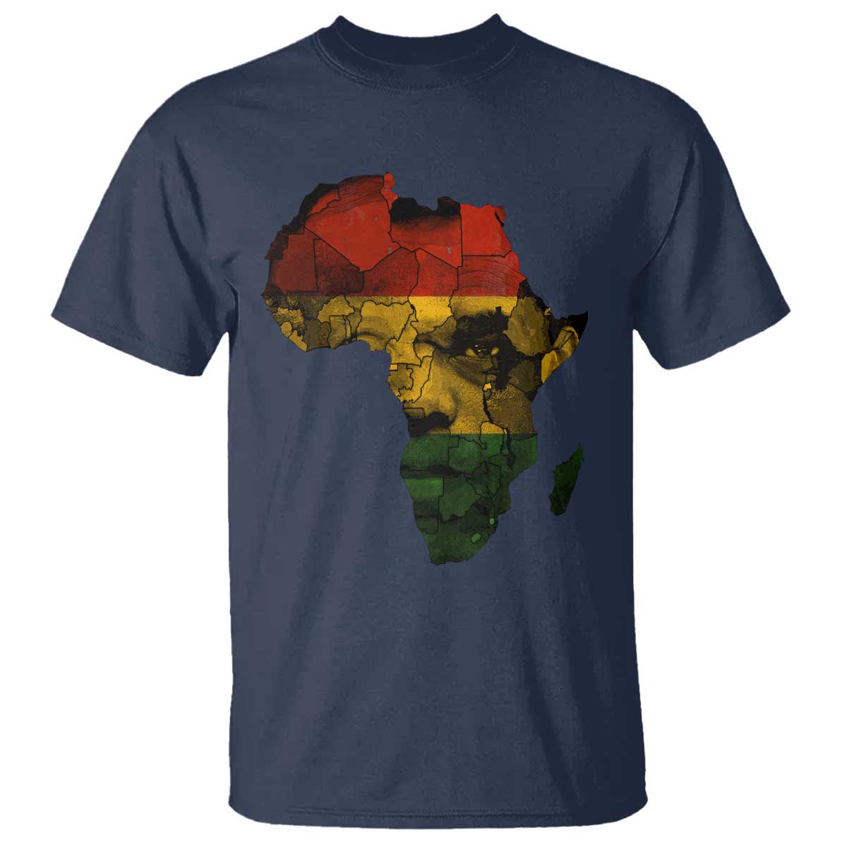 Black History Month T Shirt Pan African Africa Map Black Pride TS10 Navy Print Your Wear