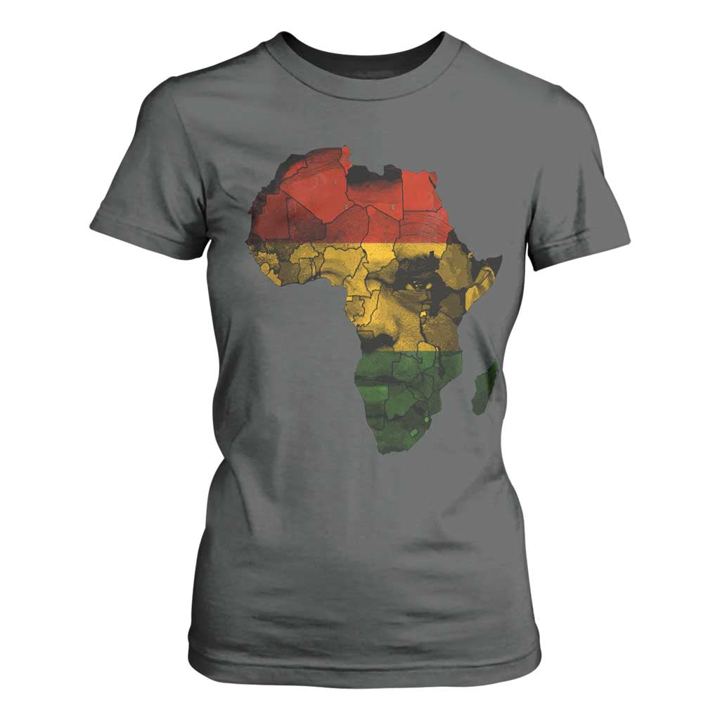 Black History Month T Shirt For Women Pan African Africa Map Black Pride TS10 Dark Heather Print Your Wear