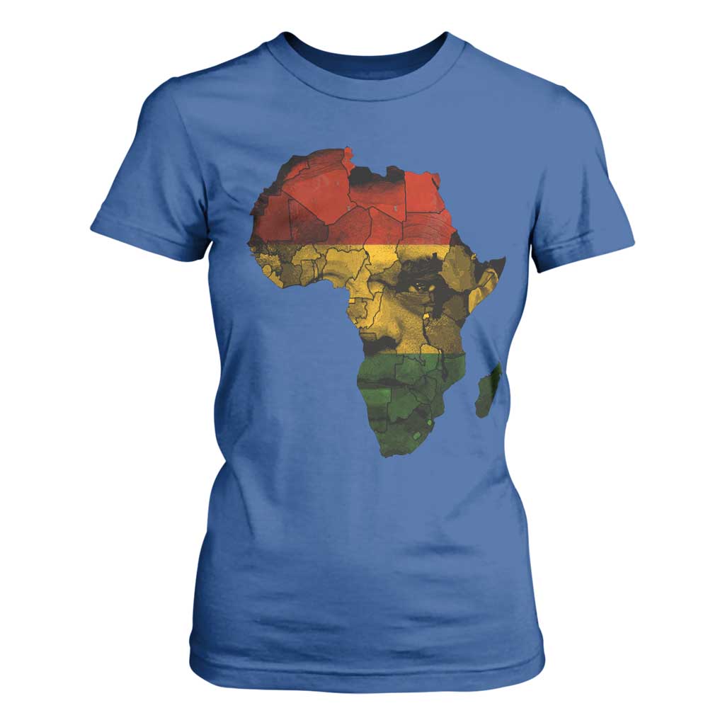 Black History Month T Shirt For Women Pan African Africa Map Black Pride TS10 Royal Blue Print Your Wear